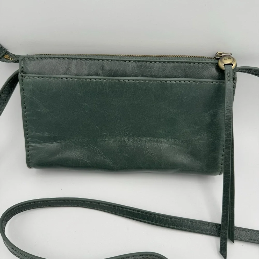 Hobo Jewel Leather Crossbody Bag Purse Green Spruce